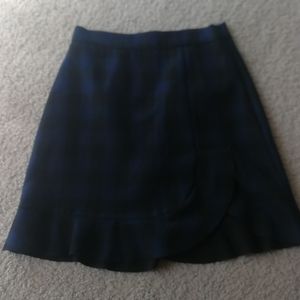 Zara blue plaid skirt